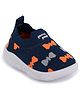 PASSION PETALS Abstract Designed Slip On Musical Shoes - Navy Blue Orange & Grey