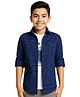 CAVIO Cotton Woven Full Sleeves Leaves Printed Shirt With Tee Set - Blue