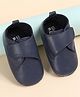 MINI KLUB Solid Velcro Closure  Booties - Navy Blue