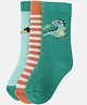 MINI KLUB  Pack Of 3 Striped & Dinosaur Designed Unisex Socks - Multi Colour