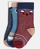 MINI KLUB Cotton Pack Of 3 Animal Printed Socks - Multi Colour