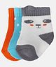 MINI KLUB Cotton Pack Of 3 Panda & Polka Dots Designed Socks - Multi Colour