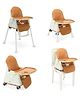 NEWTON BOX Growseat 4 In 1 High Chair with Sturdy Design Adjustable Harness & Easy Cleaning - Brown