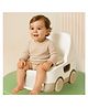 NEWTON BOX Car Shaped Potty Chair with Handle Wheels & Lid - White