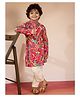Vastramay Cotton Muslin Woven Full Sleeves Floral Printed Kurta Pyjama Set -  Pink