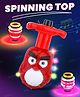 Fiddlerz Angry Bird Spinning Top for Kids with Flashing LED Light Up and Dynamic Music Non-Toxic Toys for Boys & Girls Multicolor (Pack of 1) Red