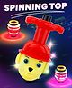 Fiddlerz Spinning Top for Kids Cartoon Design with Flashing LED Light Up and Dynamic Music Non-Toxic Toys for Boys & Girls Multicolor (Pack of 1) Yellow