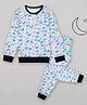 Sheer Love Cotton Jersey Knit Full Sleeves Hearts Printed Tee With Coordinating Pajama Set - White