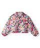 CrayonFlakes Rayon Woven Full Sleeves Floral Printed Shirt Style Crop Top - Off White