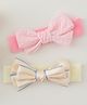Babyhug Bow Applique Headbands Pack of 2 - Cream & Pink