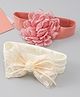 Babyhug Bow Applique Headbands Pack of 2 - Cream & Pink