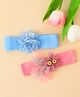 Babyhug Headbands With Floral Applique Pack of 2 - Blue & Pink