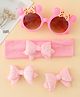 Babyhug Hair Accessories & Sunglasses Combo Set with Bow Applique - Pink