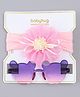 Babyhug Headband with Floral Applique  & Sunglasses Combo Set- Pink & Purple