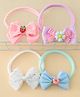 Babyhug Headbands with Bow Applique Pack of 4 - Pink Purple & Blue