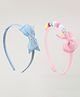 Babyhug Bow Applique Hairbands Pack of 2 - Pink  & Blue