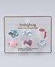Babyhug Finger Ring Set With Floral Bow & Unicorn Applique Pack of  6- Multi Colour