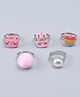 Babyhug Finger Ring Set With Cat Bunny & Pearl Applique Pack of  5- Multi Colour