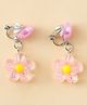 Pine Kids Earrings with Flower Design - Pink