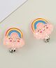 Babyhug Clip On Earrings With Rainbow Applique - Pink