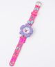 Babyhug Free Size Floral Shaped Analog Watch With Butterfly Applique - Dark Pink