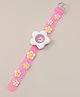 Babyhug Free Size Analog Watch With Floral Applique - Dark Pink