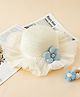 Babyhug Straw Hat With Floral Applique White - Diameter 16 cm