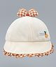 Babyhug Baseball Cap with Bow Applique Light Yellow - Diameter 16 cm