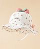 Babyhug Bucket Hat with Floral Print & Bow Applique Pink - Diameter 16 cm