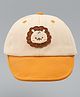 Babyhug Cotton Baseball Cap With Lion Applique Yellow - Diameter 17 cm