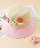 Babyhug Cotton Bucket Hat With Applique Pink - Diameter 16 cm