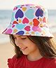Pine Kids Bucket Hat With Heart Print White - Diameter 17 cm