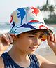 Pine Kids Bucket Hat With Dino Print White - Diameter 17 cm