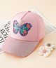 Pine Kids Baseball Cap With Butterfly Sequin Detailing Pink - Diameter 17 cm
