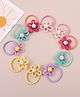 Pine Kids Hair Rubber Bands with Floral Apptique Free Size Pack of 5 - Multicolour