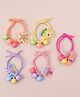 Pine Kids Hair Rubber Bands With Floral Applique   Free Size Pack of 5 - Multicolour