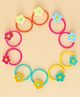 Babyhug Hair Rubber Band with Floral Applique Pack of 10 - Multicolor