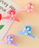 Babyhug Hair Clips with Floral Applique Design Pack of 4  - Multicolor