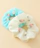 Pine Kids Scrunchie Sets With Floral Applique - Blue & White