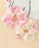 Pine Kids Rubber Bands & Scrunchies Sets With Bow Applique - White & Pink
