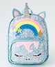 Babyhug Fashion Backpack with Sequins Applique - Blue