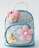 Babyhug Fashion Backpack with Sequin Detailing & Applique - Blue