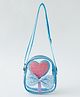 Babyhug Sling Bag with Bow & Heart Applique - Pink Sling Bag -Blue