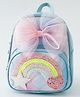 Babyhug Fashion Backpack with Hearts & Bow Applique - Blue
