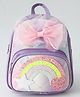 Babyhug Fashion Backpack with Hearts & Bow Applique - Purple
