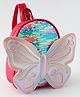 Babyhug Fashion Backpack with Hearts & Butterfly Applique - Fuchsia