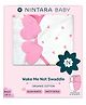 NINTARA BABY Wake Me Not Swaddle Wrap 100% Organic Cotton, Ultra-Soft Newborn Sleep Sack with Safe Velcro (0-3 Months) - Pack of 2
