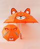 Babyhug Unisex Umbrella WIth Cat Print & Applique - Orange