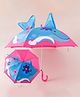 Babyhug Umbrella With Fish Print & Applique - Purple & Blue
