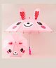 Babyhug Umbrella With Bunny Print & Applique - Pink